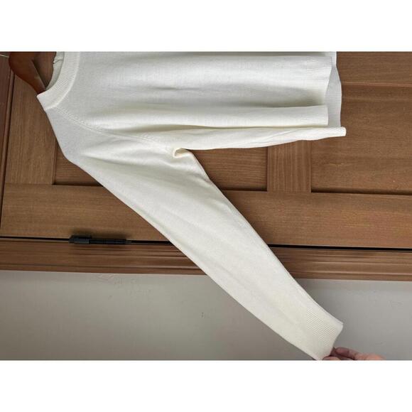 Carolyn Taylor Cream Crewneck Lightweight Sweater Zipper Back Women’s size XL - Picture 2 of 9